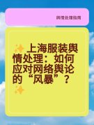 ✨上海服装舆情处理:如何应对网络舆论的“风暴”?✨