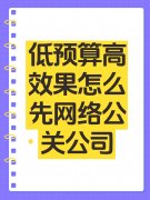 低预算高效果怎么先网络公关公司