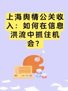 上海舆情公关收入：如何在信息洪流中抓住机会？